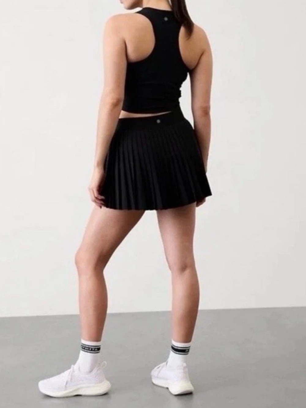 Athleta NWT Match Point Black Pleated Skort Interior Pocket Sz L